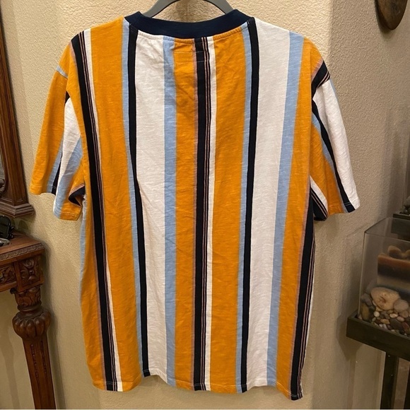 GUESS Men Multicolor Striped Embroidered Short Sleeve Top Size Medium - Picture 3 of 6